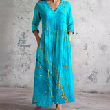 Turquoise floral summer dress
