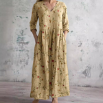 Yellow floral summer dress