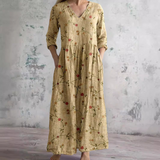 Yellow floral summer dress