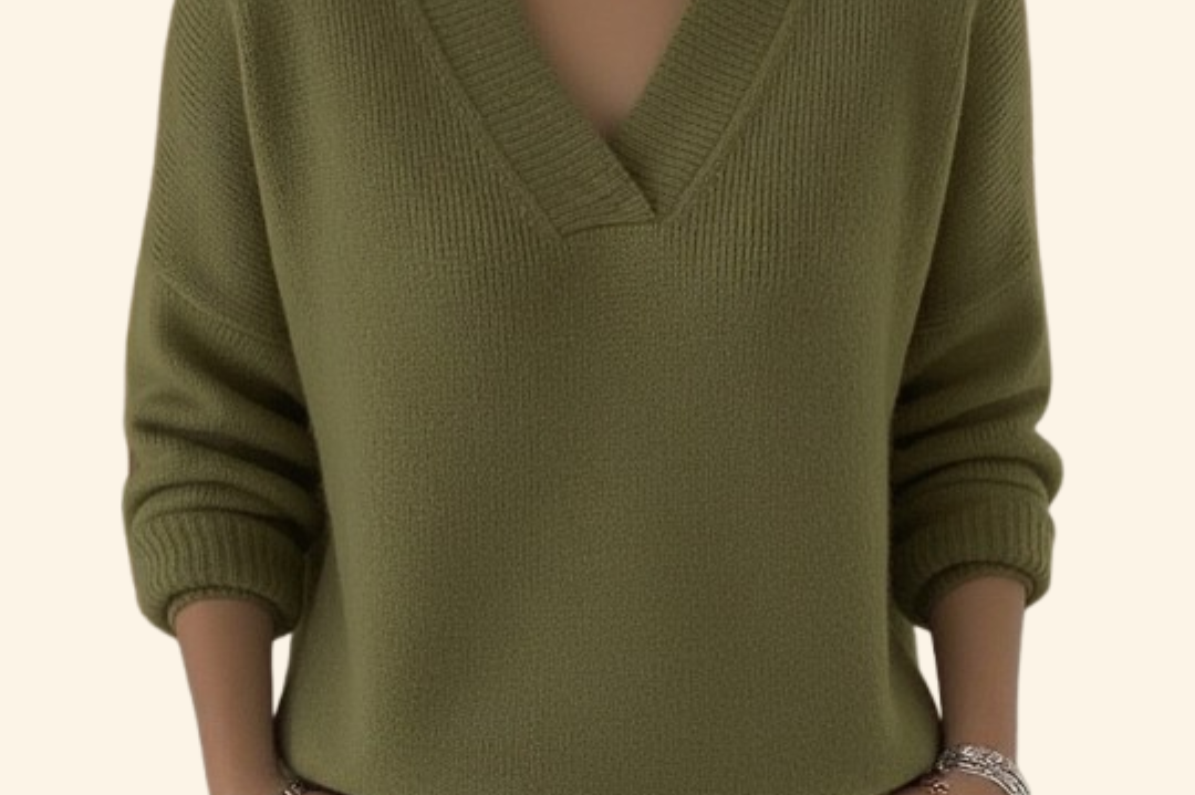 Women's Soft-Knit V-Neck Blouse | Elegant Versatile Top