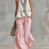 Ophira | Women's Outfit with Mock Neck Top & Wide Leg Pants Set for Effortless Style 0