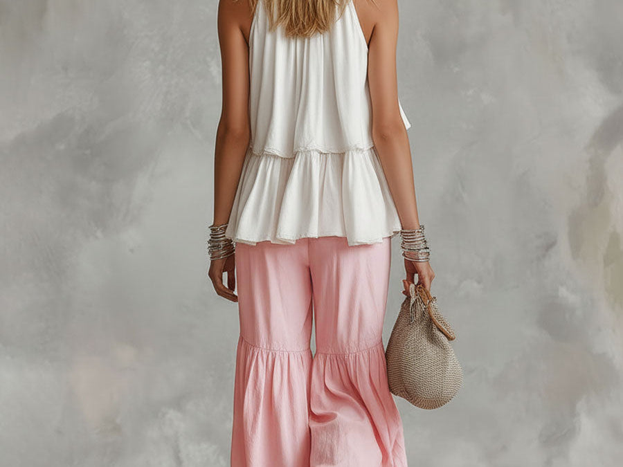 Ophira | Women's Outfit with Mock Neck Top & Wide Leg Pants Set for Effortless Style 1