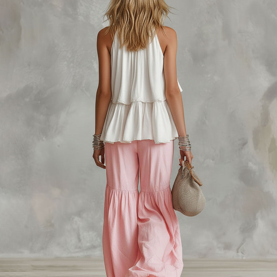 Ophira | Women's Outfit with Mock Neck Top & Wide Leg Pants Set for Effortless Style 1
