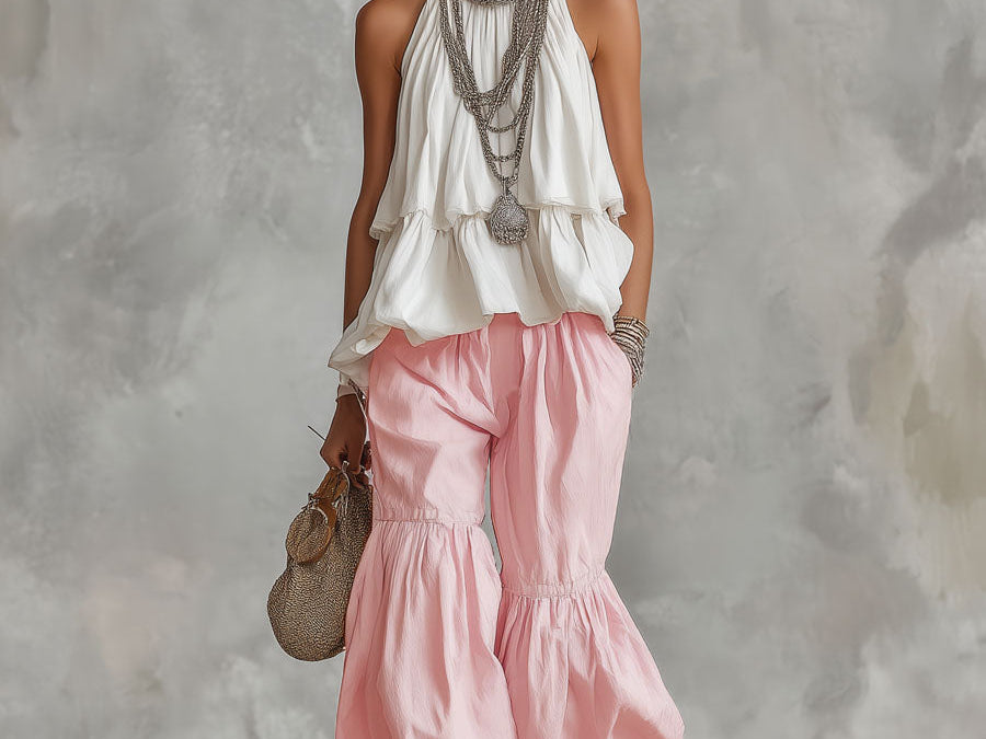 Ophira | Women's Outfit with Mock Neck Top & Wide Leg Pants Set for Effortless Style 4