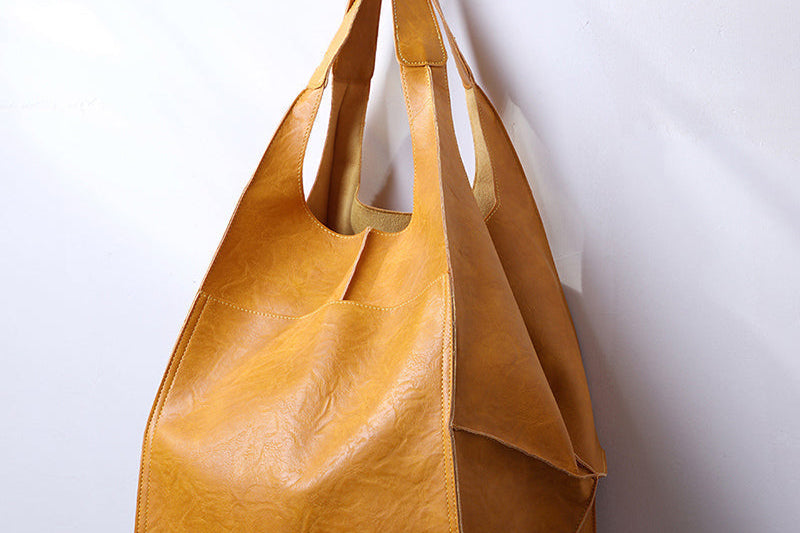 Women's Leather Shoulder Bag | Oversized Vintage Everyday Bag