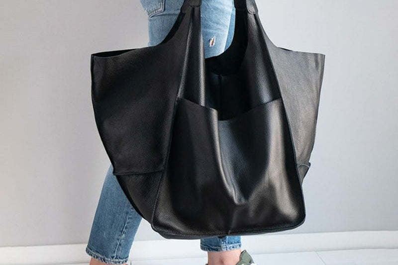 Women's Leather Shoulder Bag | Oversized Vintage Everyday Bag