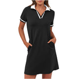 Polo Dress | Sport-Chic Relaxed Fit A-Line Dress with Pockets 1