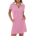 Polo Dress | Sport-Chic Relaxed Fit A-Line Dress with Pockets 7