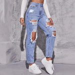 Ripped Jeans | Straight-Leg Casual Pants | Relaxed Urban Style 0