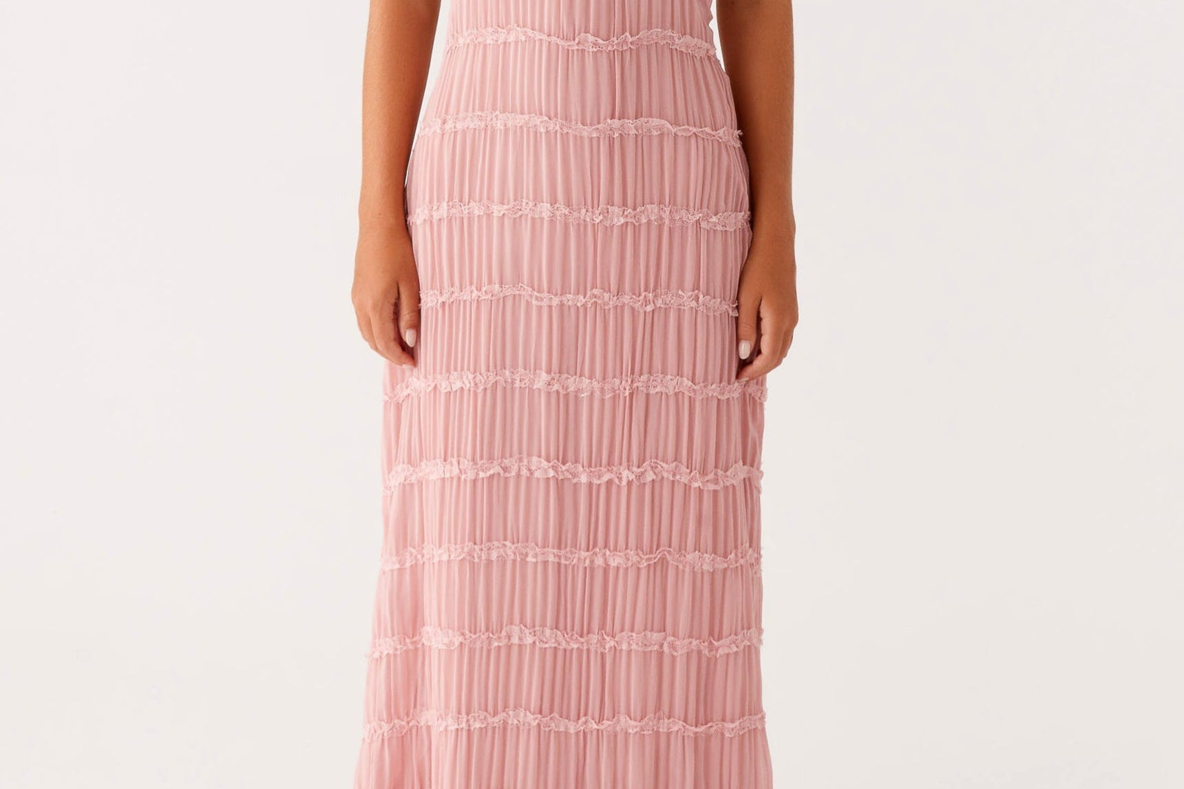Halter Neck Textured Maxi Dress