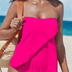 Strapless Ruffle Tankini - Pink