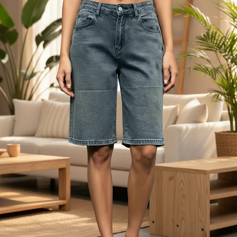 Women's Vintage Bermuda Shorts | Casual Pocket Summer Shorts