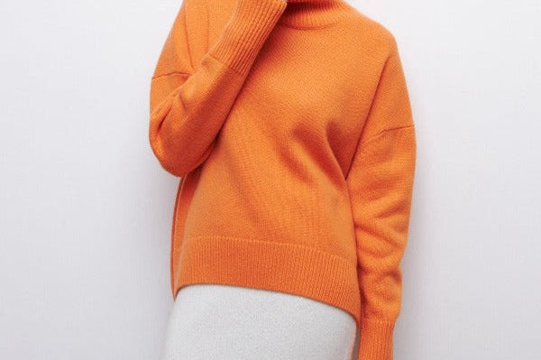 Women's Turtleneck Knit Sweater | Warm High-Neck Pullover