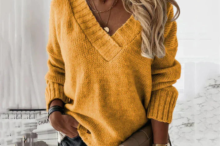 Women's Merino Wool V-Neck Pullover | Lightweight Breathable Knit Sweater