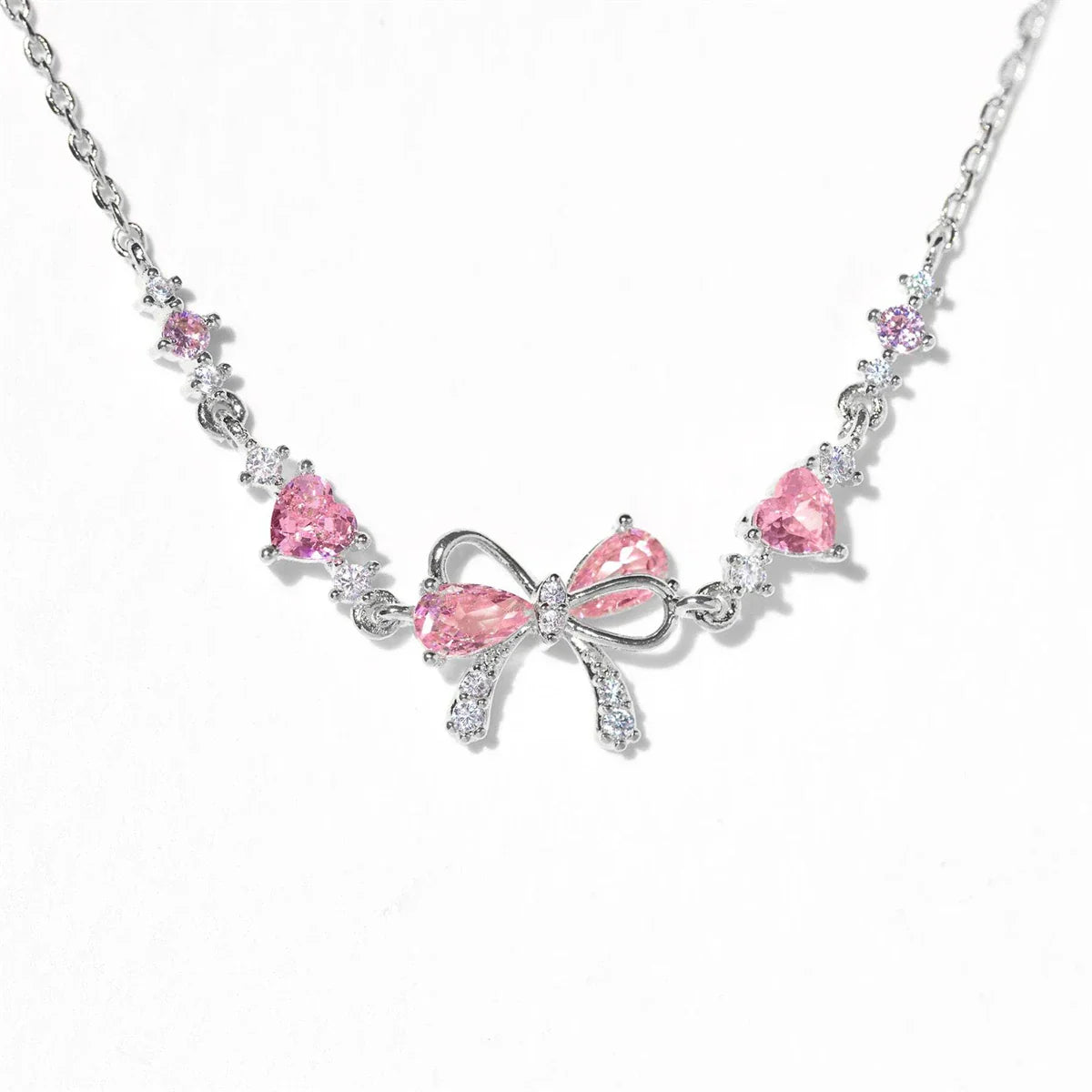 Women's Petite Bow Charm Bracelet | Adjustable Cubic Zirconia Chain Bracelet