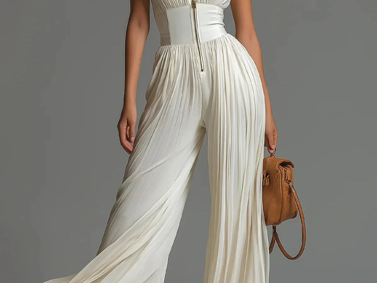 Cassidy Floral Wide Leg Jumpsuit - White