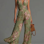 Cassidy Floral Wide Leg Jumpsuit - Green