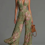 Cassidy Floral Wide Leg Jumpsuit - Green