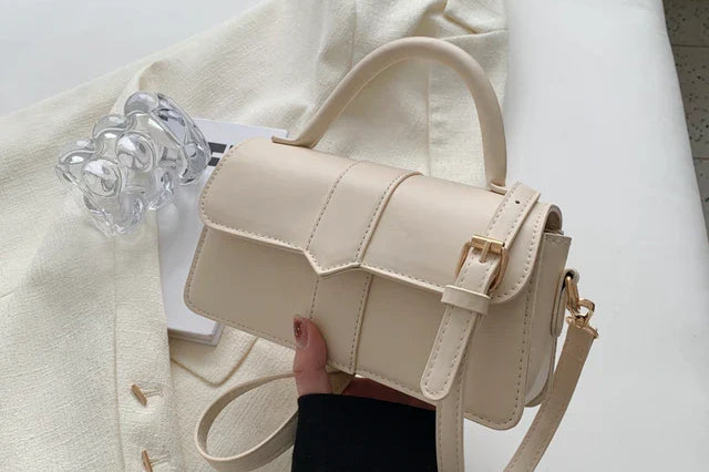 White leather crossbody bag