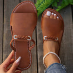 Sandals | Braided Strap Flat Footwear | Comfortable Boho Style | Effortless Summer Charm 1
