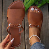 Sandals | Braided Strap Flat Footwear | Comfortable Boho Style | Effortless Summer Charm 1