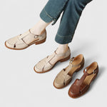 Sandals | Elegant T-Strap Design | Low Block Heel | Versatile and Comfortable 6