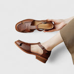 Sandals | Elegant T-Strap Design | Low Block Heel | Versatile and Comfortable 7