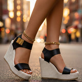 Sandals | Platform Wedge Ankle Strap | Comfortable Stylish Footwear 1