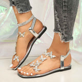 Sandals | Stylish Rhinestone Flat Shoes for Summer | Comfortable Casual Footwear 10
