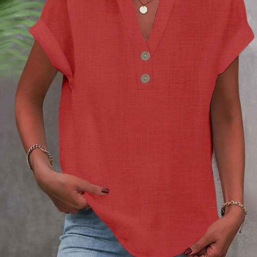 Women's Button Detail Shirt | Breathable Casual Blouse
