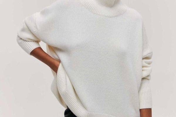 Women's Turtleneck Knit Sweater | Warm High-Neck Pullover