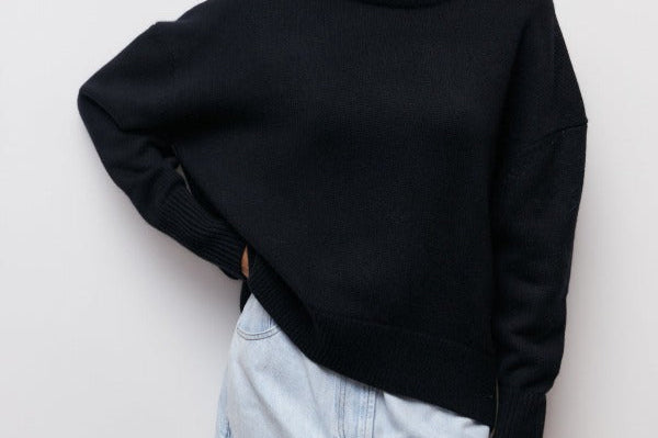 Women's Turtleneck Knit Sweater | Warm High-Neck Pullover