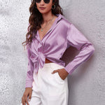 Shirt | Button-Down Satin Top | Elegant Versatile Blouse 1