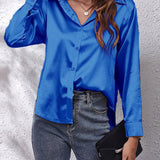 Shirt | Button-Down Satin Top | Elegant Versatile Blouse 2