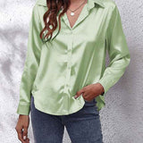 Shirt | Button-Down Satin Top | Elegant Versatile Blouse 5