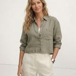 Shirt | Cropped Oversized Long Sleeve | Breathable Soft Linen 0