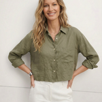 Shirt | Cropped Oversized Long Sleeve | Breathable Soft Linen 1