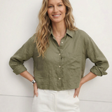 Shirt | Cropped Oversized Long Sleeve | Breathable Soft Linen 1