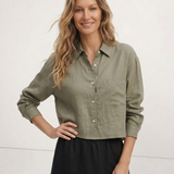 Shirt | Cropped Oversized Long Sleeve | Breathable Soft Linen 2