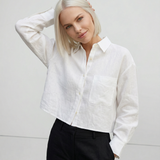 Shirt | Cropped Oversized Long Sleeve | Breathable Soft Linen 4