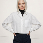 Shirt | Cropped Oversized Long Sleeve | Breathable Soft Linen 5