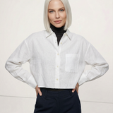 Shirt | Cropped Oversized Long Sleeve | Breathable Soft Linen 5