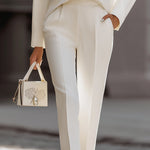 Shirt & Pants Set | Elegant Oversized Two-Piece Outfit with Stand Collar 4