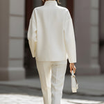 Shirt & Pants Set | Elegant Oversized Two-Piece Outfit with Stand Collar 5