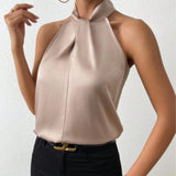 Silk Top | Knot Neck | Elegant Silk Blouse | Luxurious | Versatile 0
