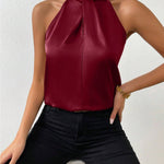 Silk Top | Knot Neck | Elegant Silk Blouse | Luxurious | Versatile 4