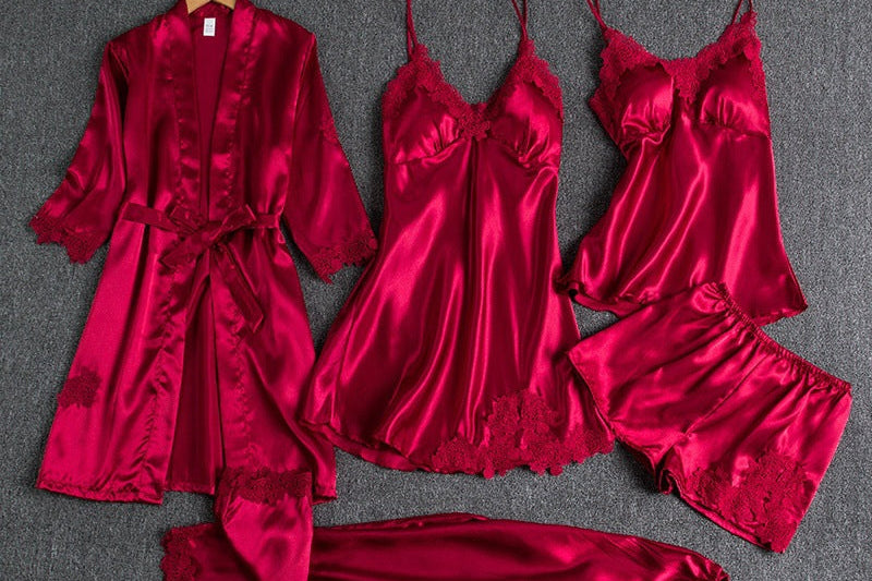 Sleepwear Set | Elegant Five-Piece Pajama Set for Women 1