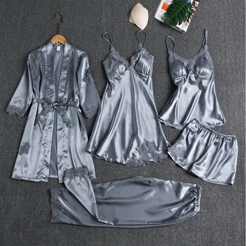 Sleepwear Set | Elegant Five-Piece Pajama Set for Women 4