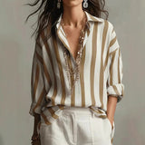 Striped Long Sleeve Button Down Shirt | Classic Relaxed Fit 1