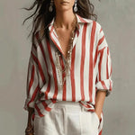 Striped Long Sleeve Button Down Shirt | Classic Relaxed Fit 2